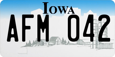 IA license plate AFM042