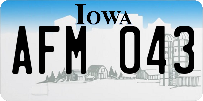 IA license plate AFM043