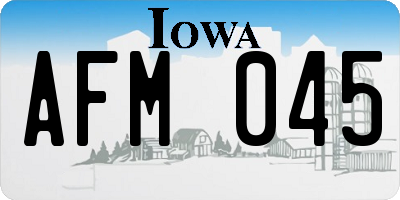 IA license plate AFM045
