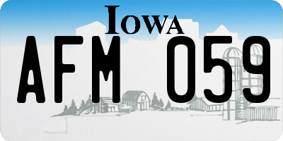 IA license plate AFM059