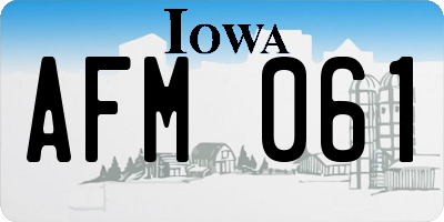 IA license plate AFM061