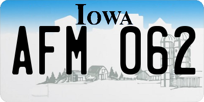 IA license plate AFM062