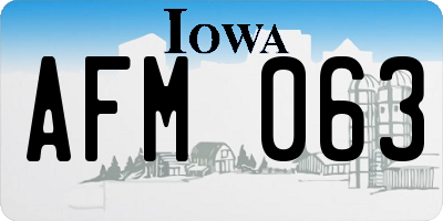 IA license plate AFM063