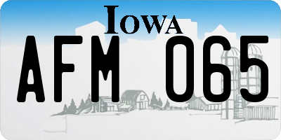 IA license plate AFM065