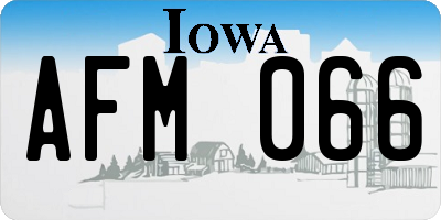 IA license plate AFM066