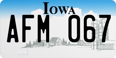IA license plate AFM067