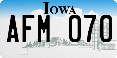 IA license plate AFM070