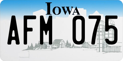 IA license plate AFM075