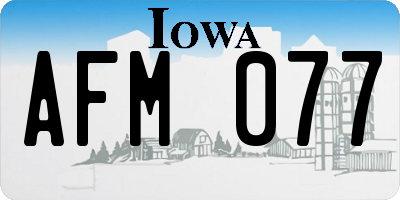 IA license plate AFM077