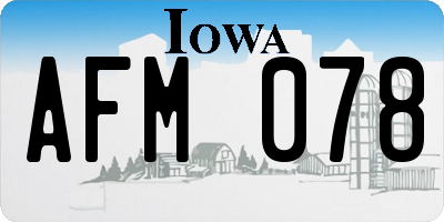 IA license plate AFM078