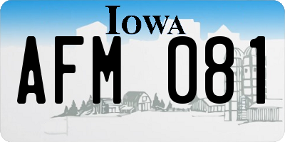 IA license plate AFM081