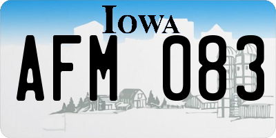 IA license plate AFM083
