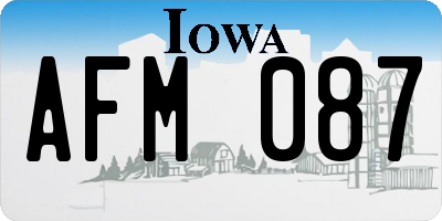 IA license plate AFM087
