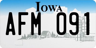IA license plate AFM091