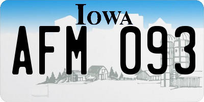 IA license plate AFM093