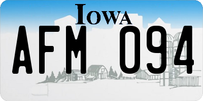 IA license plate AFM094