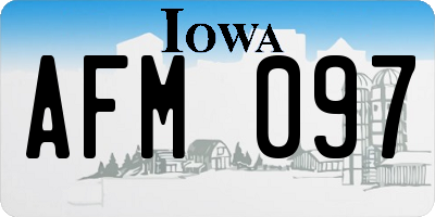 IA license plate AFM097