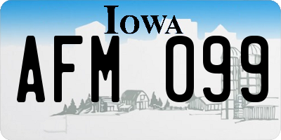 IA license plate AFM099