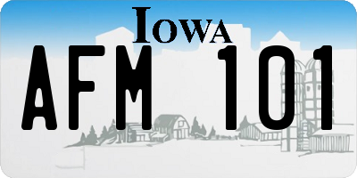 IA license plate AFM101