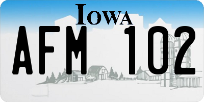 IA license plate AFM102
