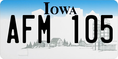 IA license plate AFM105