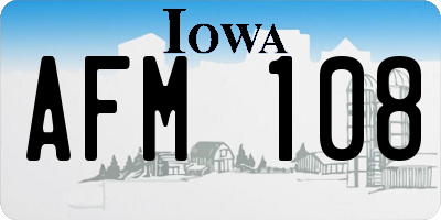 IA license plate AFM108