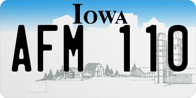 IA license plate AFM110