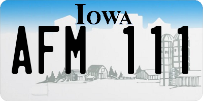 IA license plate AFM111