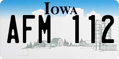IA license plate AFM112