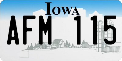 IA license plate AFM115