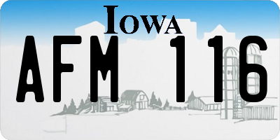 IA license plate AFM116