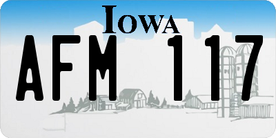 IA license plate AFM117