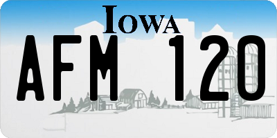 IA license plate AFM120