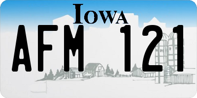 IA license plate AFM121