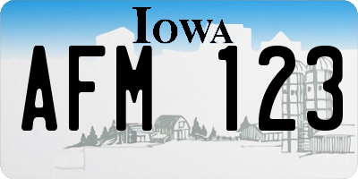 IA license plate AFM123