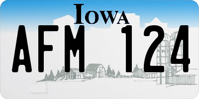 IA license plate AFM124