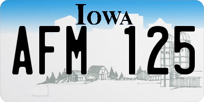 IA license plate AFM125
