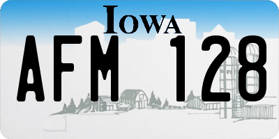 IA license plate AFM128