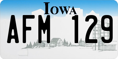 IA license plate AFM129