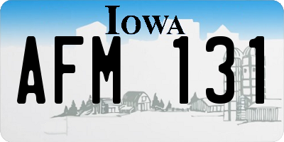 IA license plate AFM131