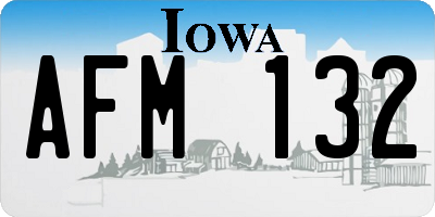 IA license plate AFM132