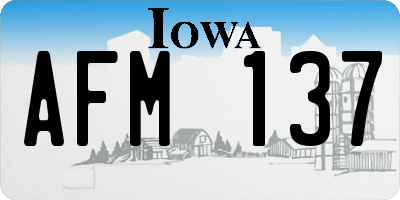 IA license plate AFM137