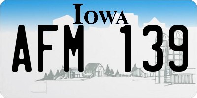 IA license plate AFM139