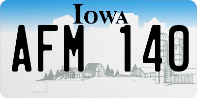 IA license plate AFM140