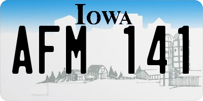IA license plate AFM141