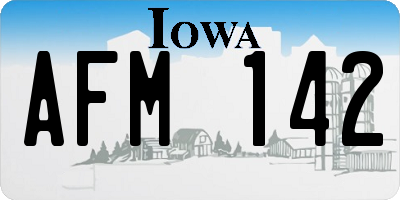 IA license plate AFM142
