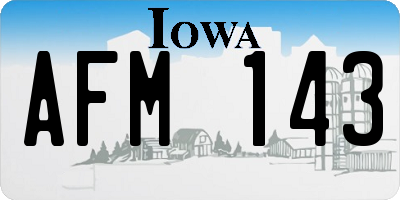 IA license plate AFM143