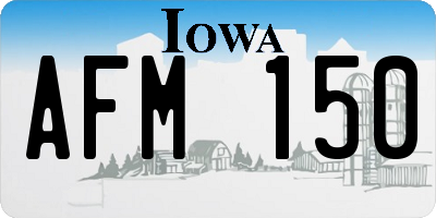 IA license plate AFM150