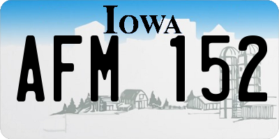 IA license plate AFM152