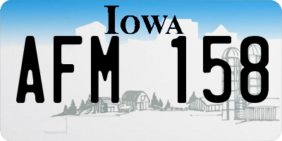 IA license plate AFM158